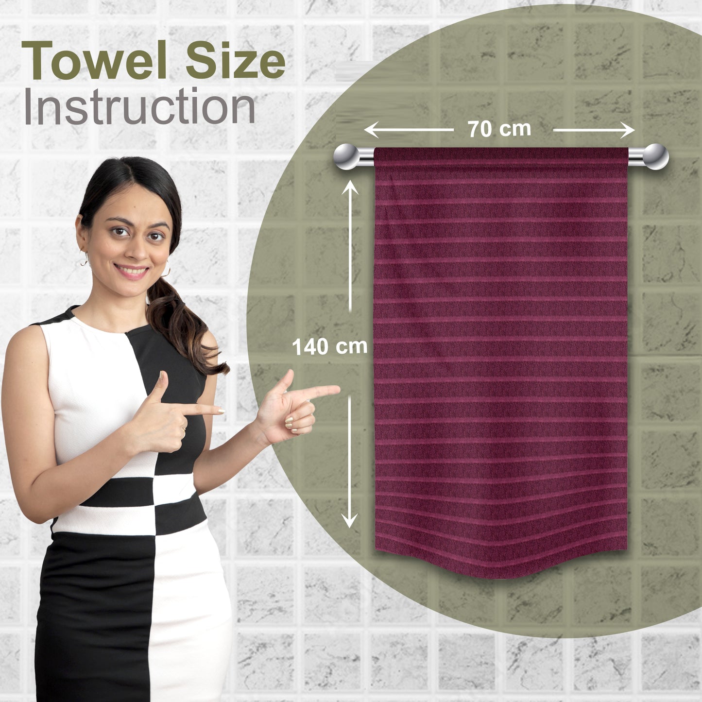 Red & Light Blue 250 GSM Quick Dry Bath Towel Combo