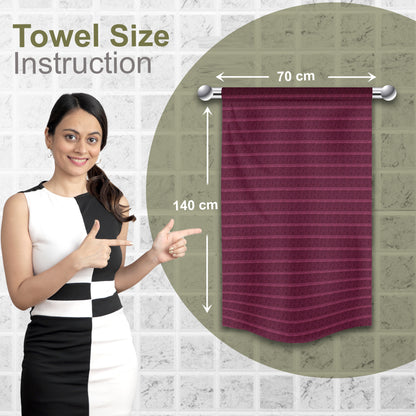 Red & Light Blue 250 GSM Quick Dry Bath Towel Combo