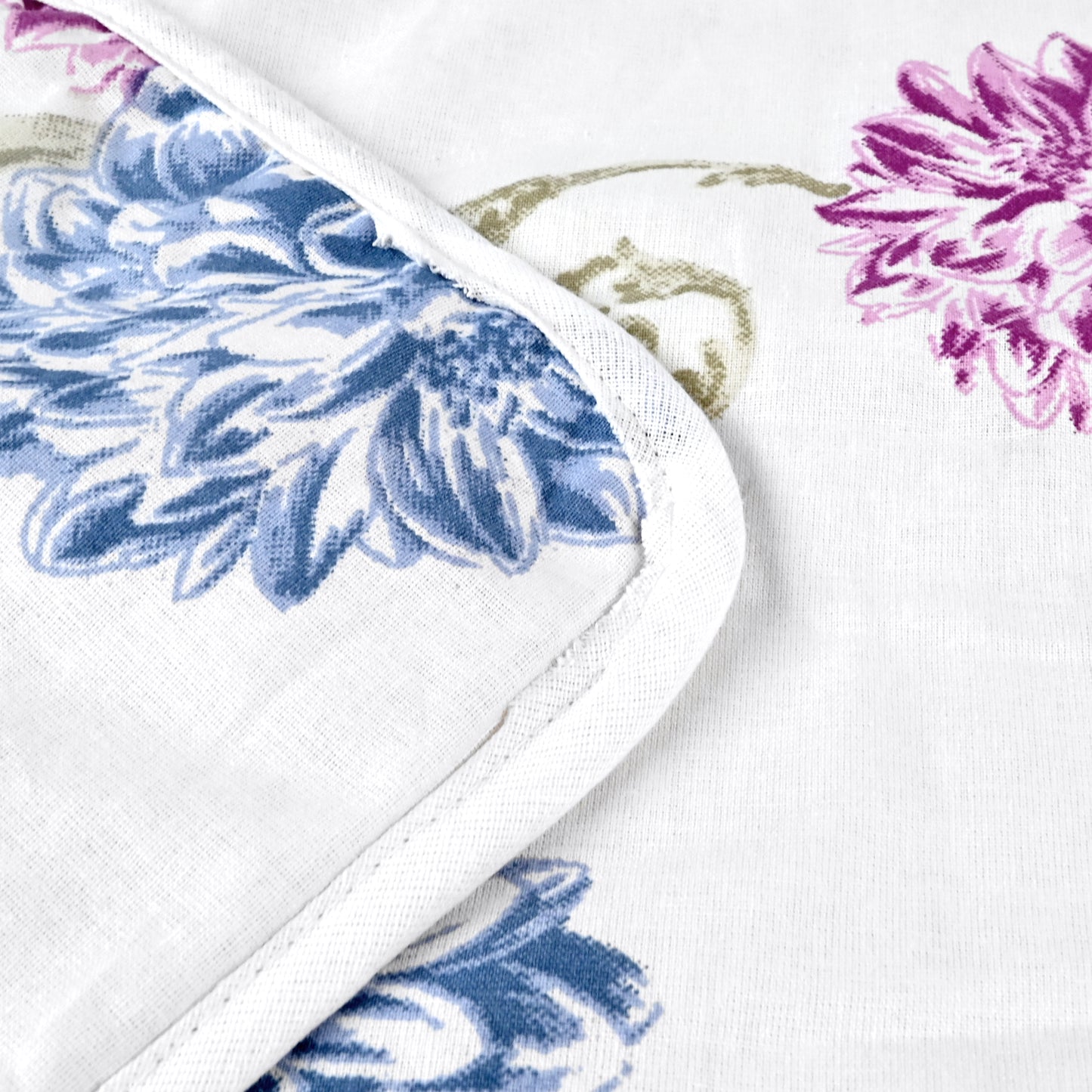 Blue Pink Floral Pure Cotton Lightweight Dohar For Kids