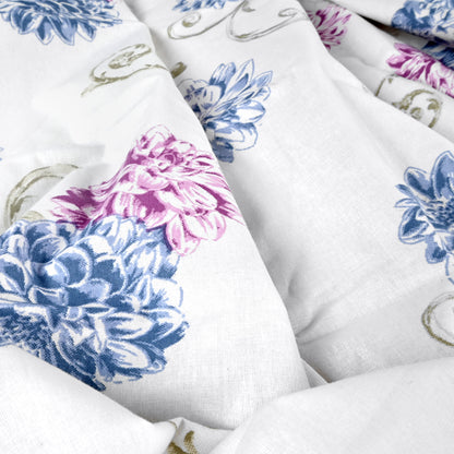 Blue Pink Floral Pure Cotton Lightweight Dohar For Kids