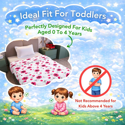 Pink Floral Pure Cotton Lightweight Dohar For Kids