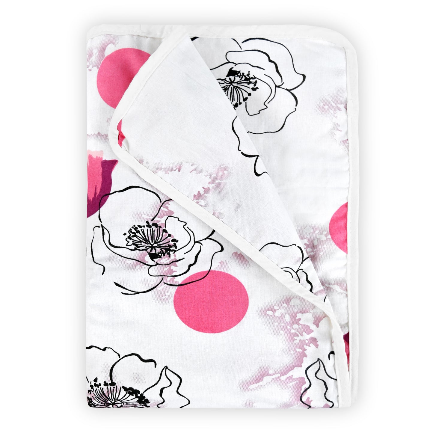 Pink Floral Pure Cotton Lightweight Dohar For Kids