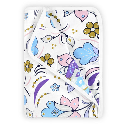 Purple Blue Floral Pure Cotton Lightweight Dohar For Kids