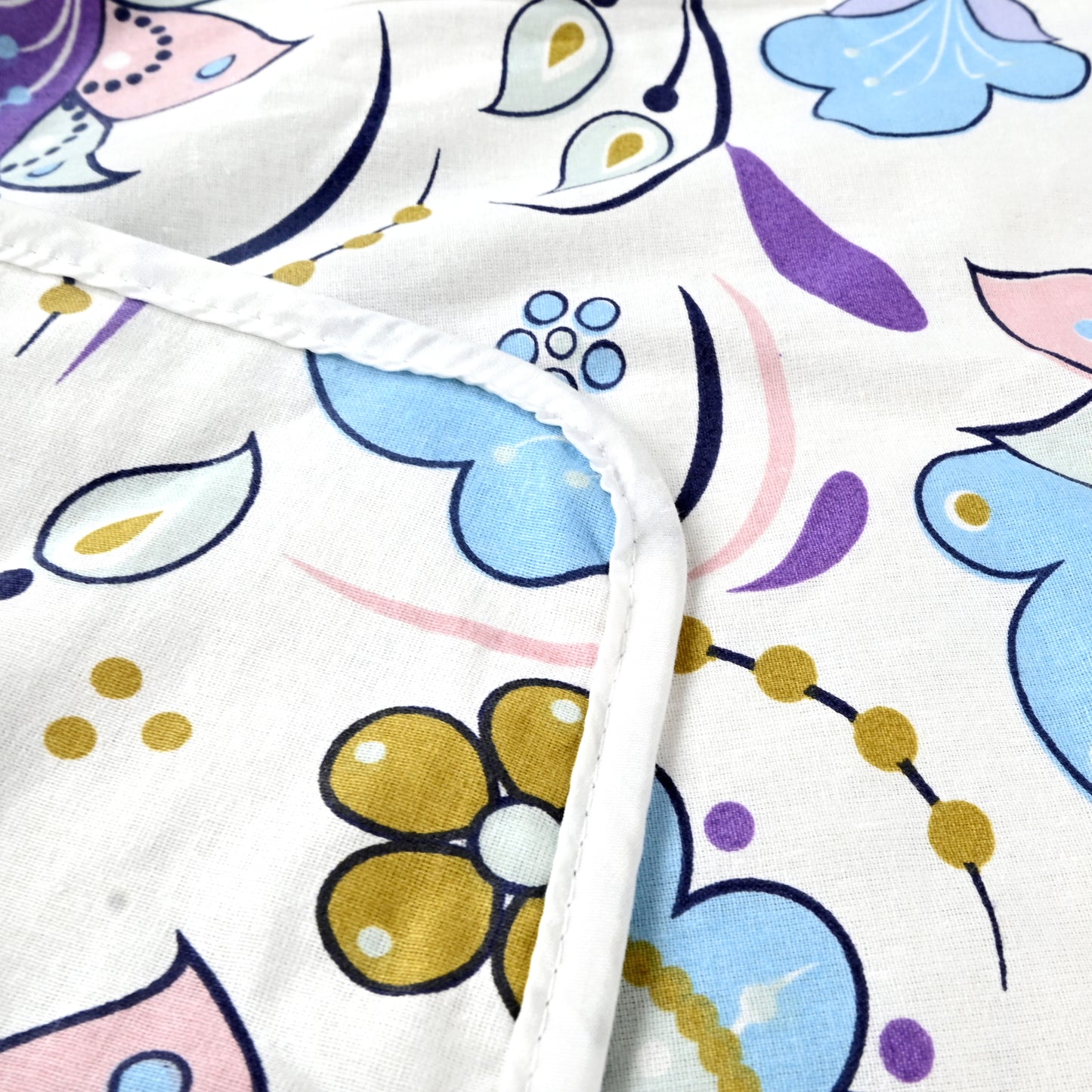 Purple Blue Floral Pure Cotton Lightweight Dohar For Kids