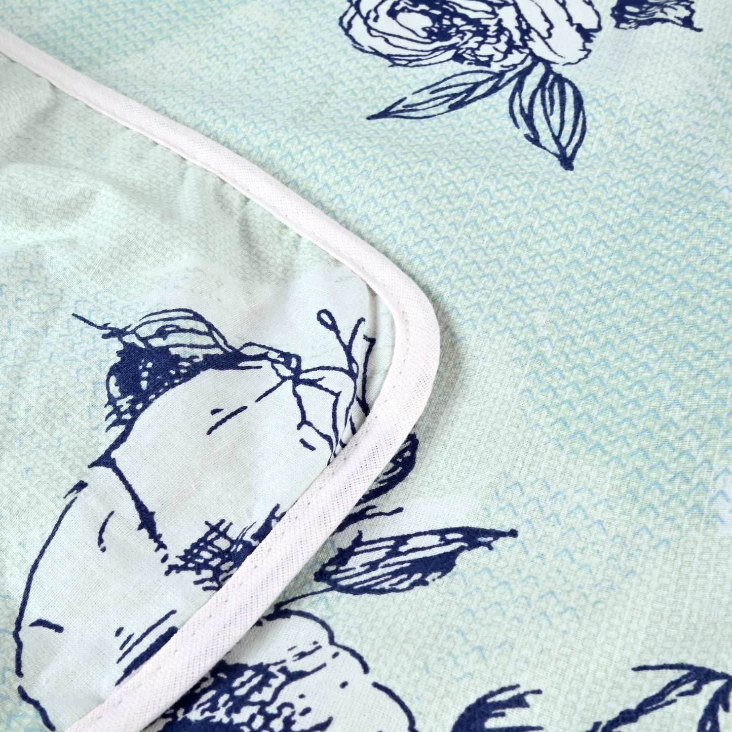 Mint Green Floral Pure Cotton Lightweight Dohar For Kids