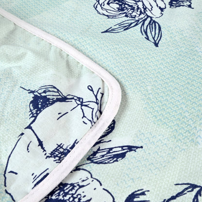 Mint Green Floral Pure Cotton Lightweight Dohar For Kids