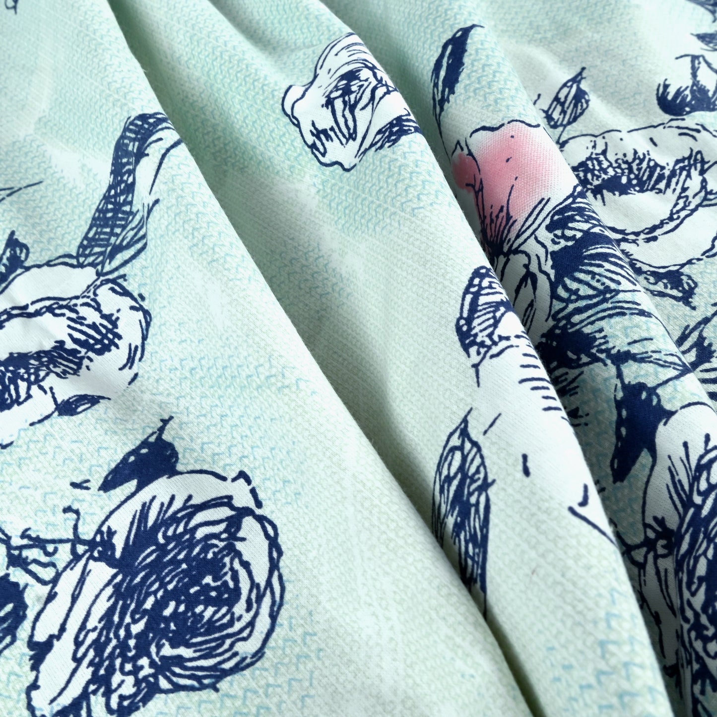 Mint Green Floral Pure Cotton Lightweight Dohar For Kids