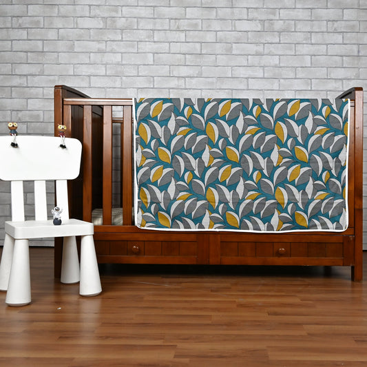 Rustic Brown Floral Kids Single Bed Dohar – 120 GSM Cotton