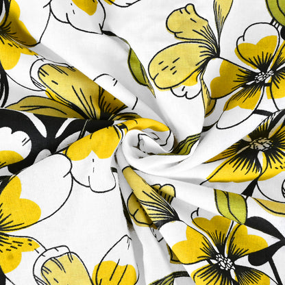 Golden Daffodil Floral Single Kids Bed Dohar - 120 GSM Cotton