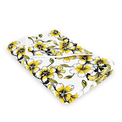Golden Daffodil Floral Single Kids Bed Dohar - 120 GSM Cotton