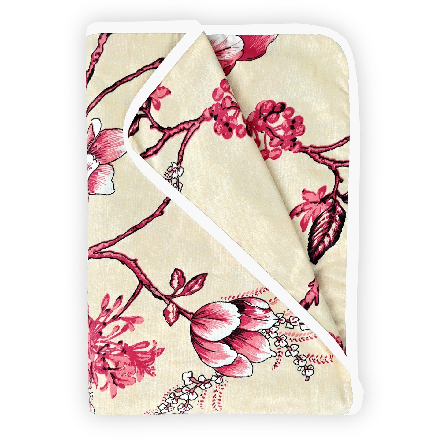 Sky Blue Mist Floral Single Kids Bed Dohar - 120 GSM Cotton