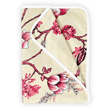 Sky Blue Mist Floral Single Kids Bed Dohar - 120 GSM Cotton