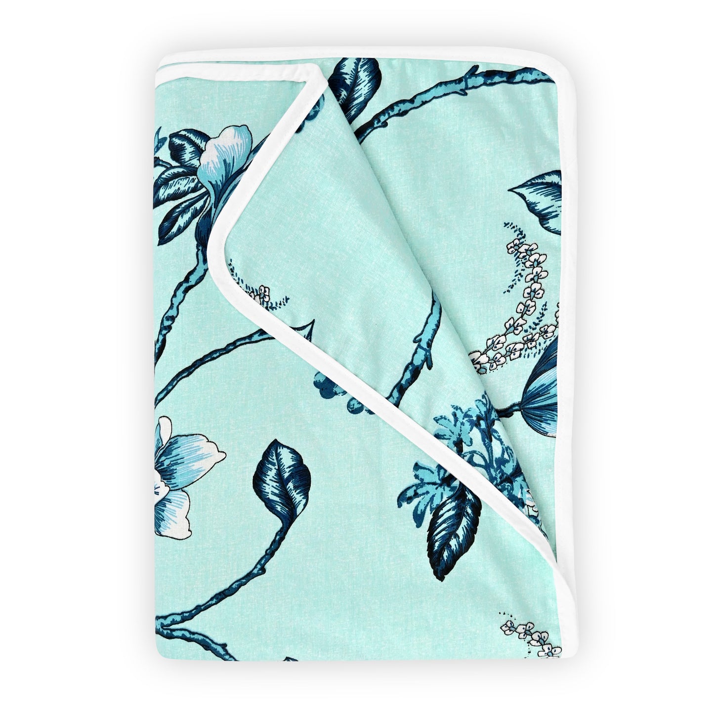 Frost Blue Floral Kids Cotton Dohar 0 - 4 Years