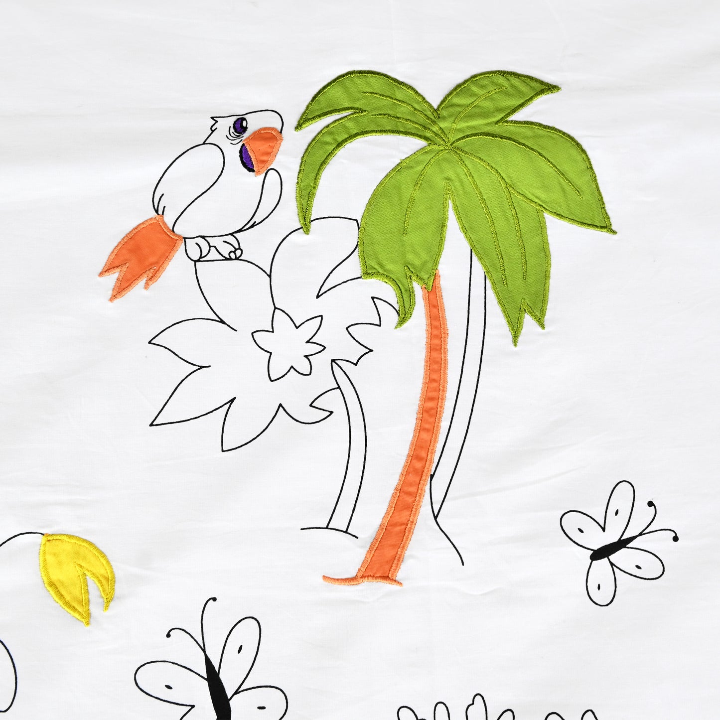 Bright White Embroidery 200 TC Cotton Ultrasoft Blanket for Kids