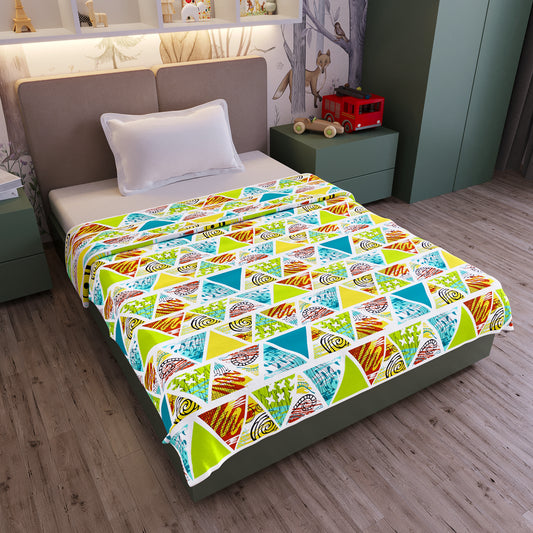 Triangle Candy Print Reversible AC Blanket Dohar for Kids
