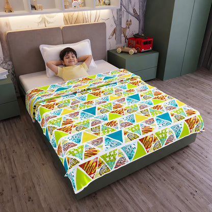 Triangle Candy Print Reversible AC Blanket Dohar for Kids