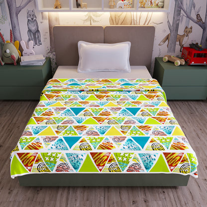 Triangle Candy Print Reversible AC Blanket Dohar for Kids