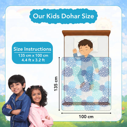 Silhouette leaves Reversible AC Blanket Dohar for Kids