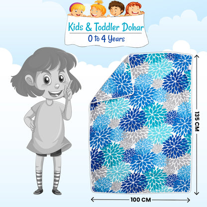 Silhouette leaves Reversible AC Blanket Dohar for Kids