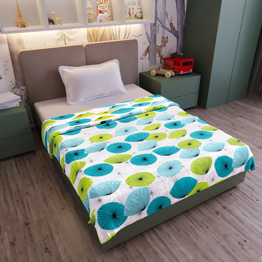 Dandelions Floral Print Blue Pure Cotton Baby Dohar for Newborns to Toddlers