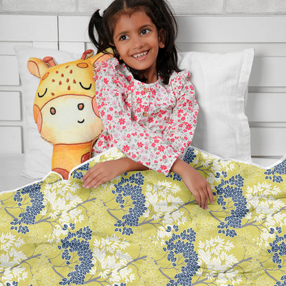 Green and Blue 120 GSM Pure Cotton Dohar for 0-3 Years Soft Cozy For Toddlers, Girls, Boys, and Babies