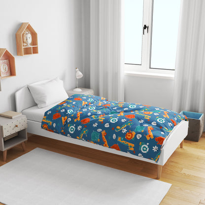 Iris Deep Abstract Kids Single Bed Dohar – 120 GSM Cotton