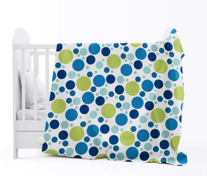 Blue And White 144 TC 100% Cotton Polka Dotted Pattern Baby Single Bed AC Blanket Dohar for Kids