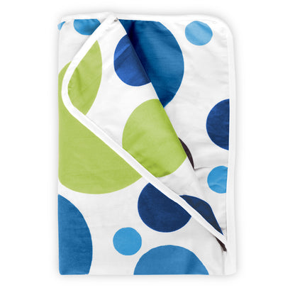 Blue And White 144 TC 100% Cotton Polka Dotted Pattern Baby Single Bed AC Blanket Dohar for Kids