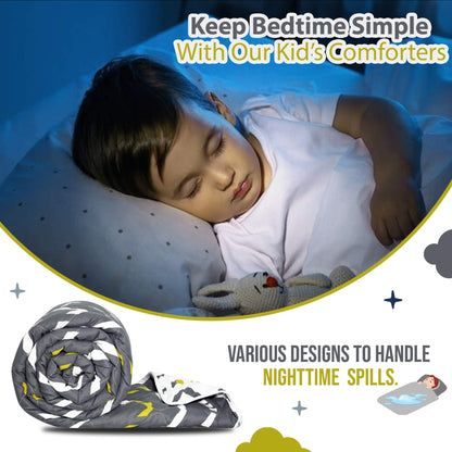 Grey and White Chevron AC Quilt Comforter for Kids