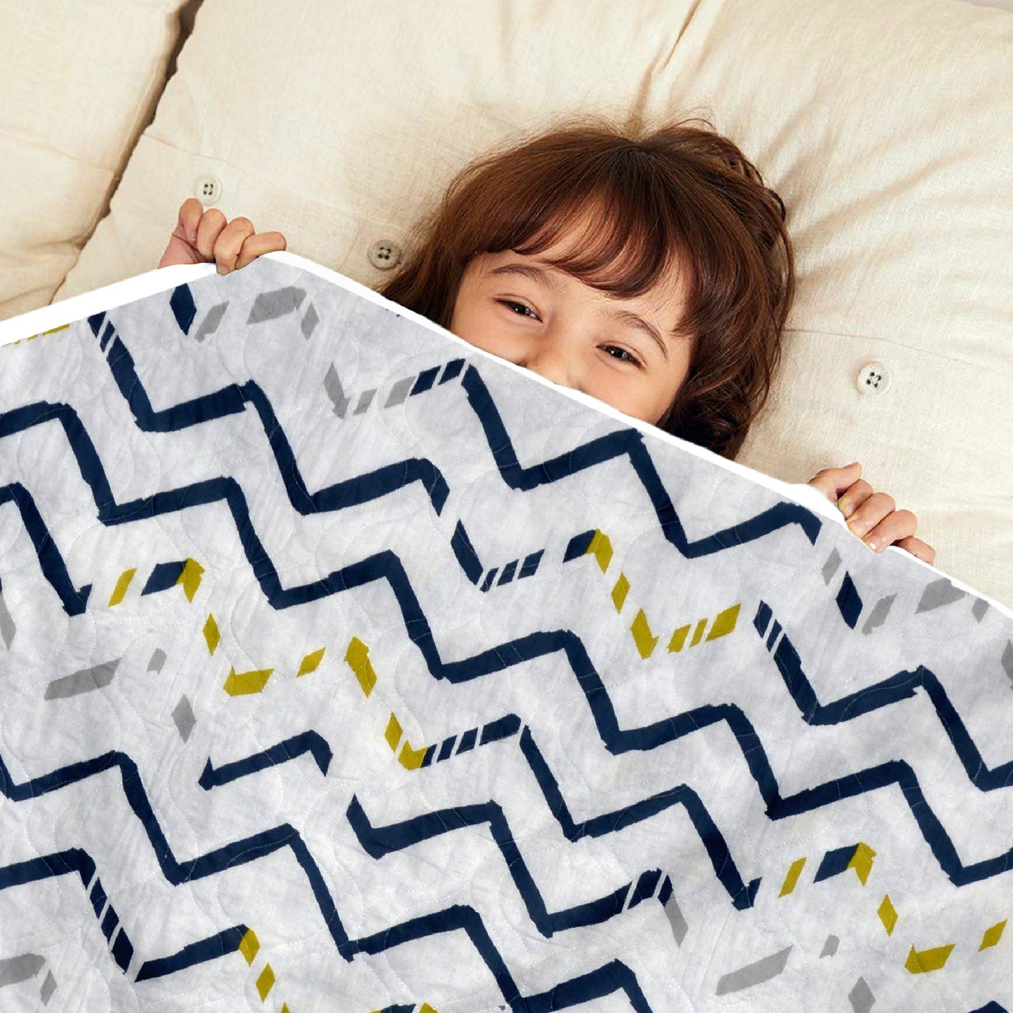 Blue Chevron AC Quilt Comforter for Kids