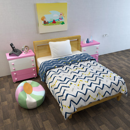 Blue Chevron AC Quilt Comforter for Kids
