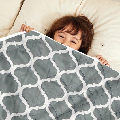 Black And Grey Quatrefoil AC Quilt Comforter for Kids
