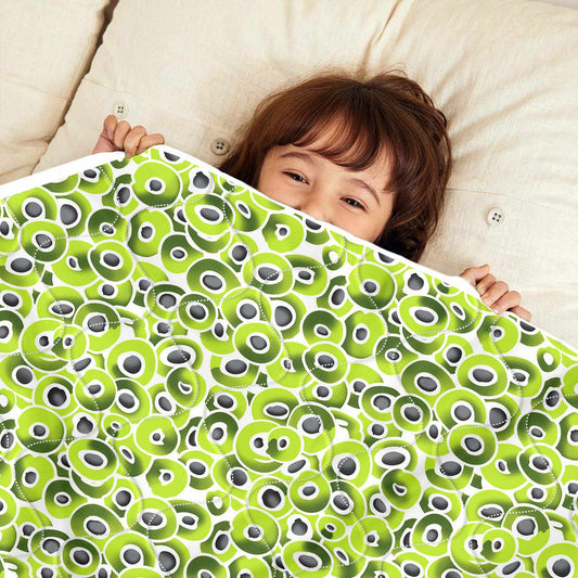 Green Abstract Pattern 120 GSM Microfiber Baby Single Bed AC Quilt Comforter for Kids