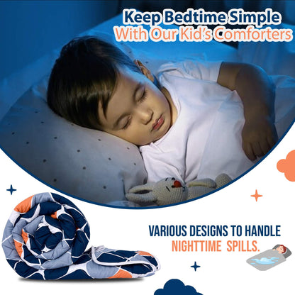 Blue Abstract AC Quilt Comforter for Kids