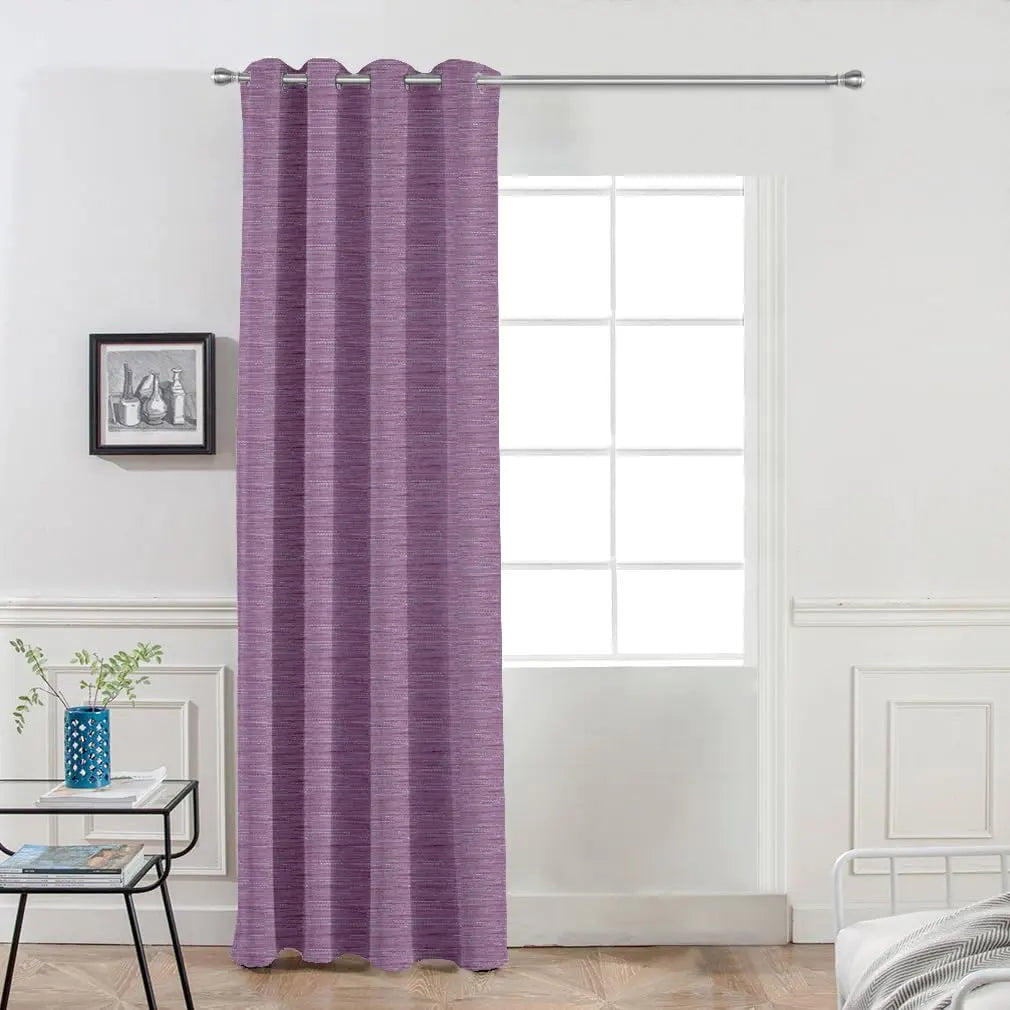 7 Feet Micro Twill Blackout Door Curtain Single Panel Light Blocking Cover (Plum)