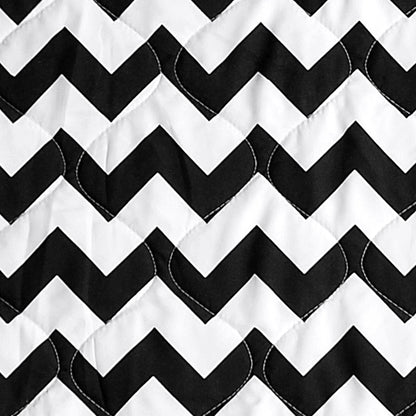 Black and White Chevron AC Quilt Comforter for Single Bed