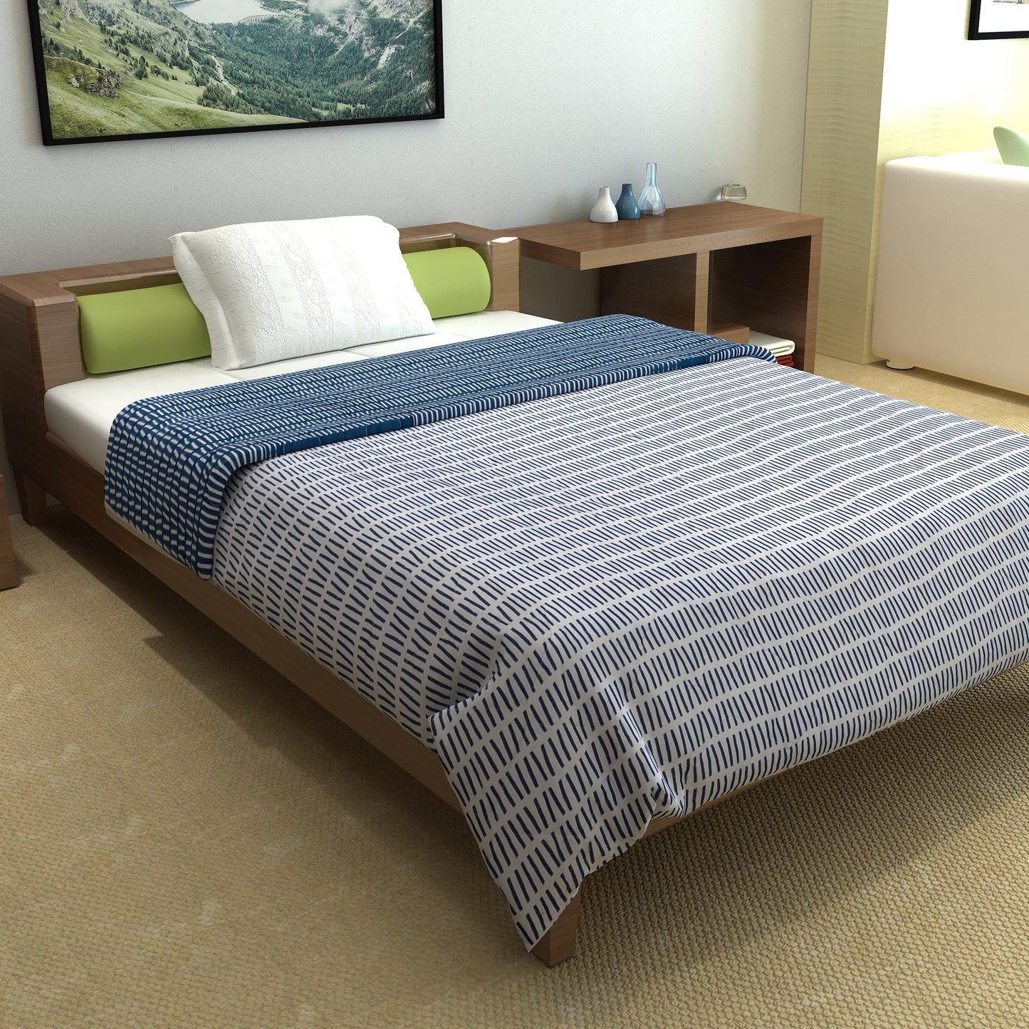 Blue Mirage Abstract Single Bed Comforter – 120 GSM Microfiber