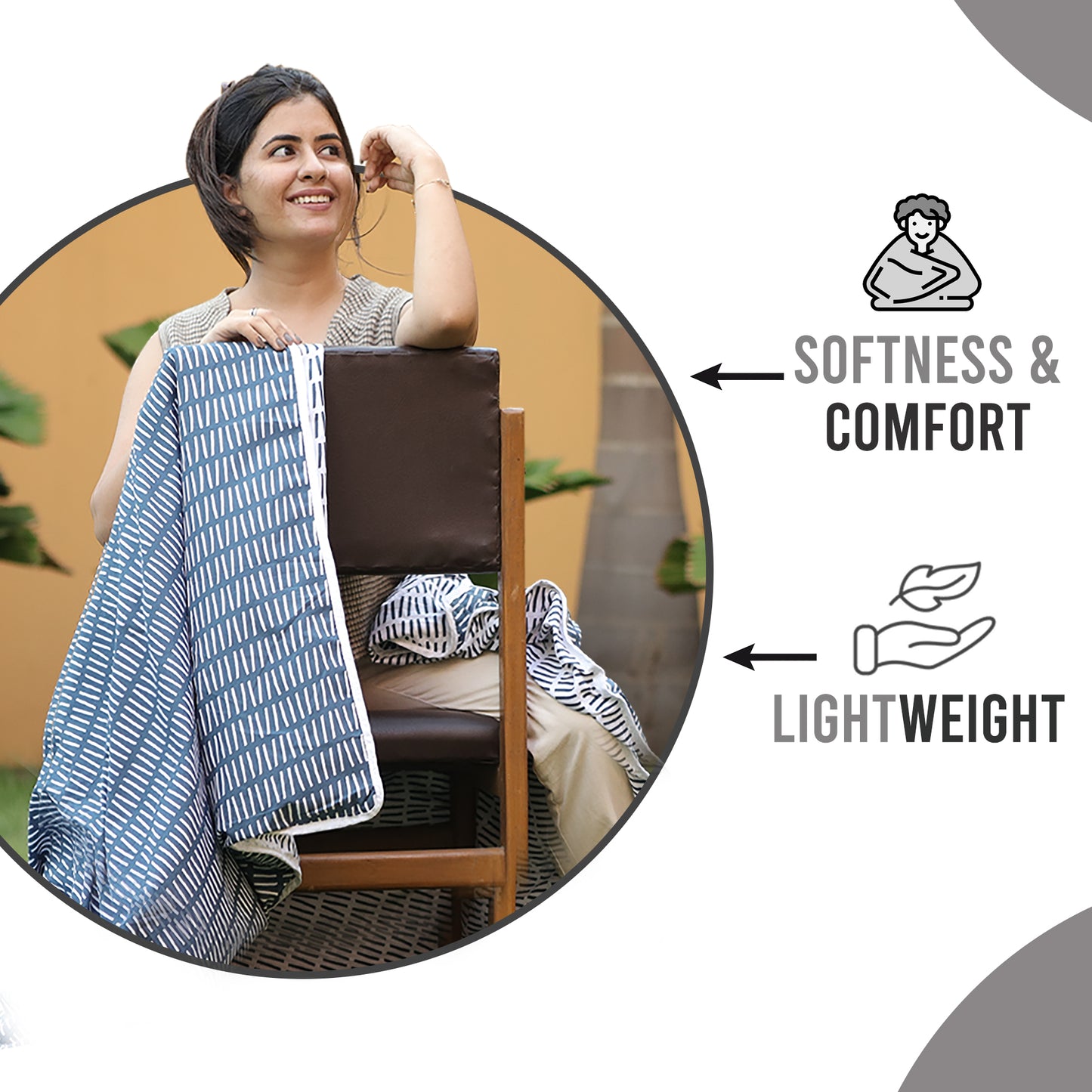 Blue Mirage Abstract Single Bed Comforter – 120 GSM Microfiber