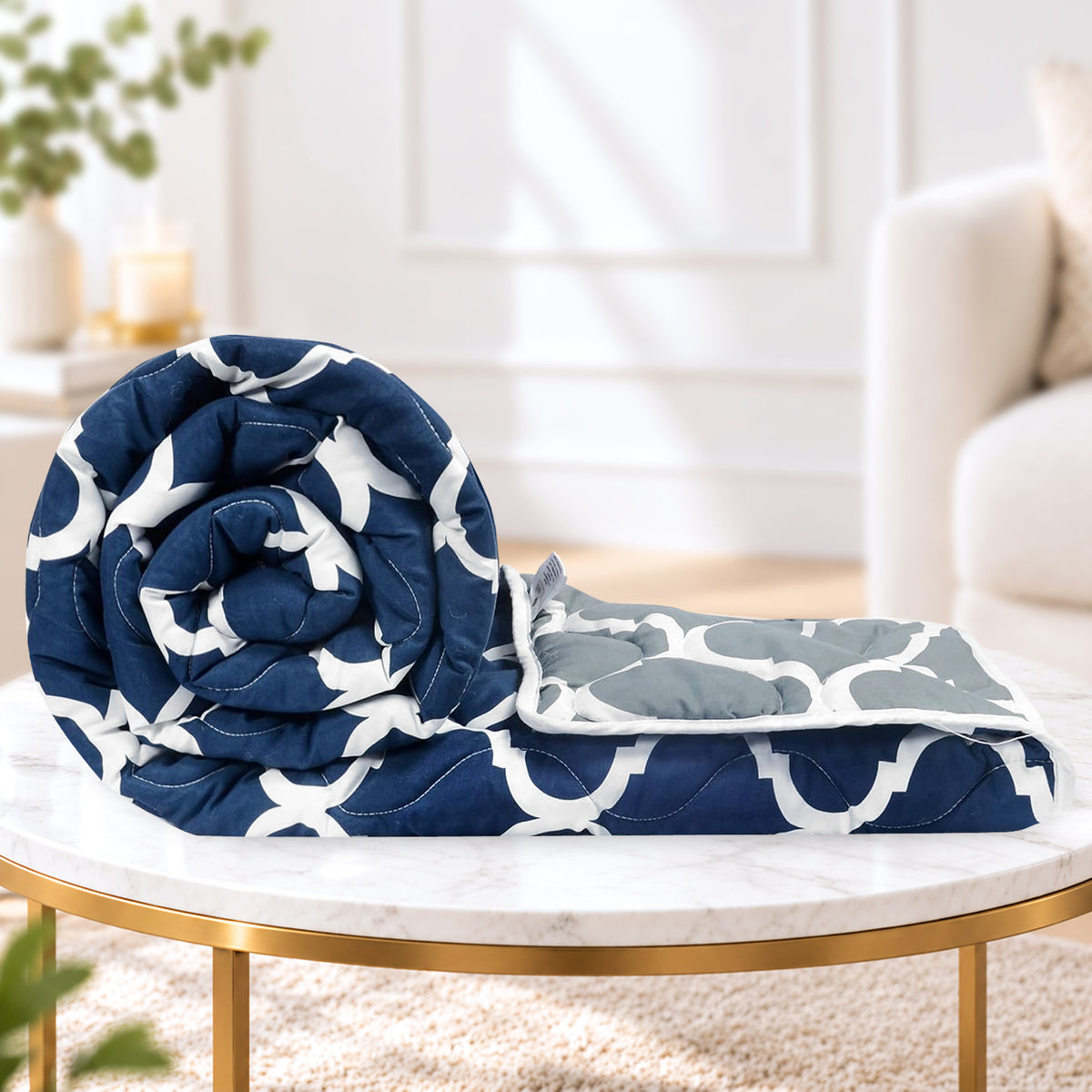 Quatrefoil AC Quilt Comforter for Single Bed