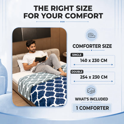 Quatrefoil AC Quilt Comforter for Single Bed