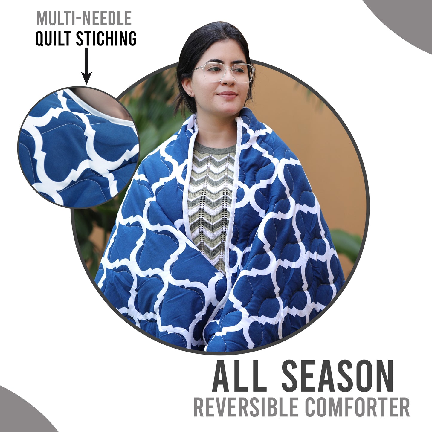 Quatrefoil Double Bed AC Quilt Comforter