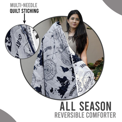 Adventure Geography Double Bed AC Quilt Comforter