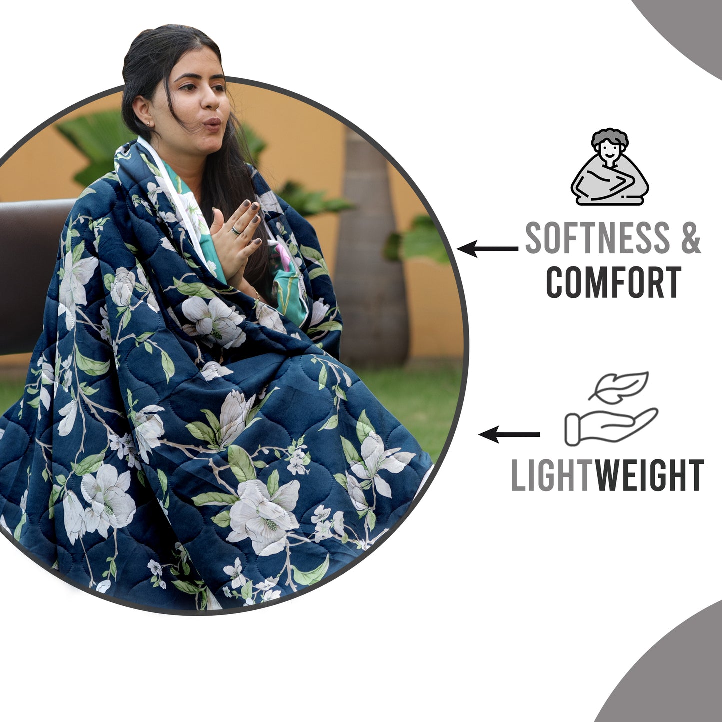 Jacobean Floral Double Bed AC Quilt Comforter