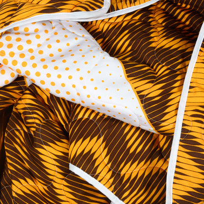 Orange Chevron Single Bed Comforter – 120 GSM Microfiber