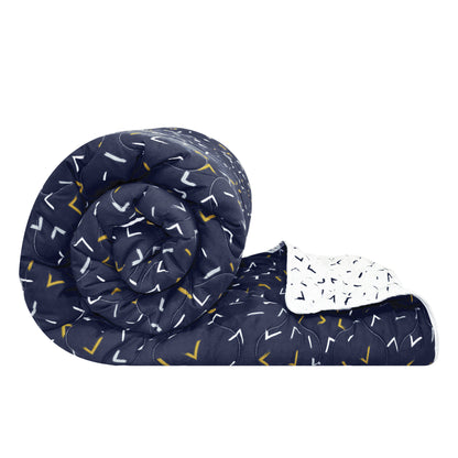 Blue And Gold Arrows Double Bed AC Quilt Comforter