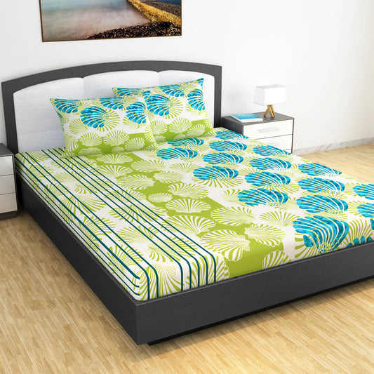 Neutral Floral Bedsheet For King Size Bed