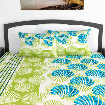 Neutral Floral Bedsheet For King Size Bed