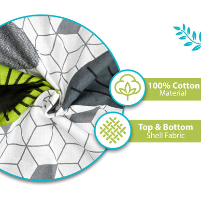 White and Blue 120 TC Cotton Floral Pattern Single Bed AC Blanket Dohar for All Season