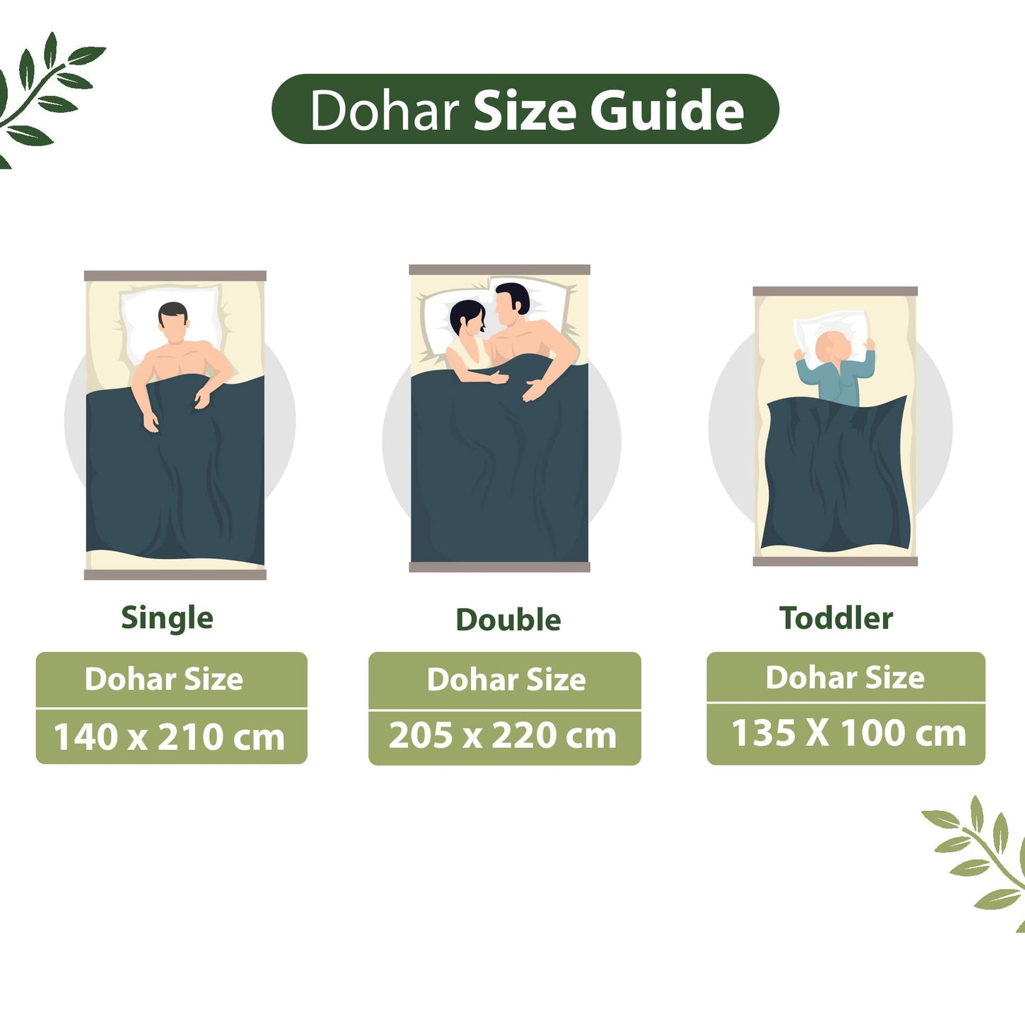 Green 120 TC Cotton Leaf Pattern Single Bed AC Blanket Dohar for All Season