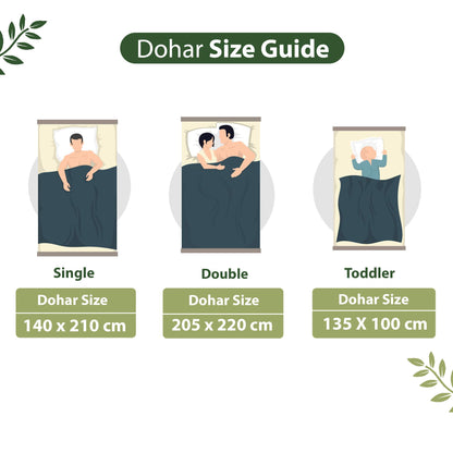 Green 120 TC Cotton Leaf Pattern Single Bed AC Blanket Dohar for All Season